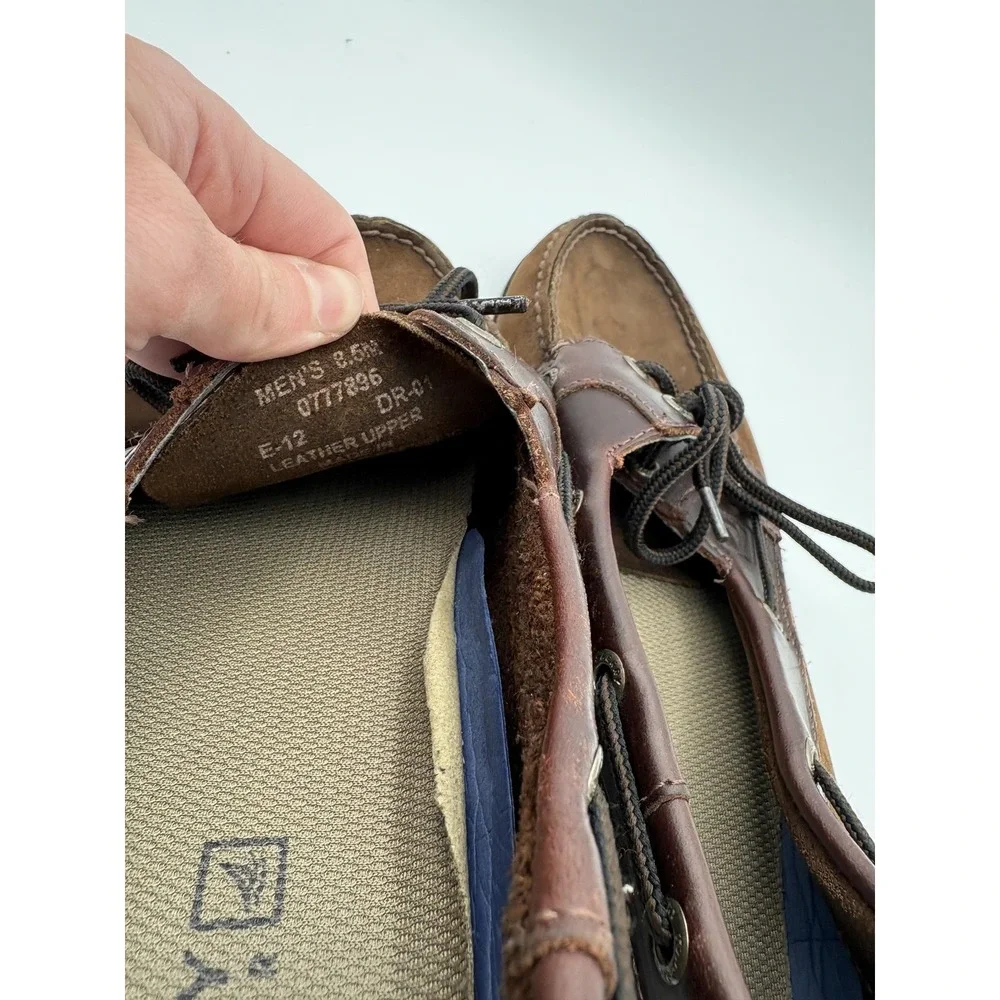 Sperry Shoes Mens Size 8.5 Brown Leather Top Sider‎ Boat Moc Toe Casual Comfort